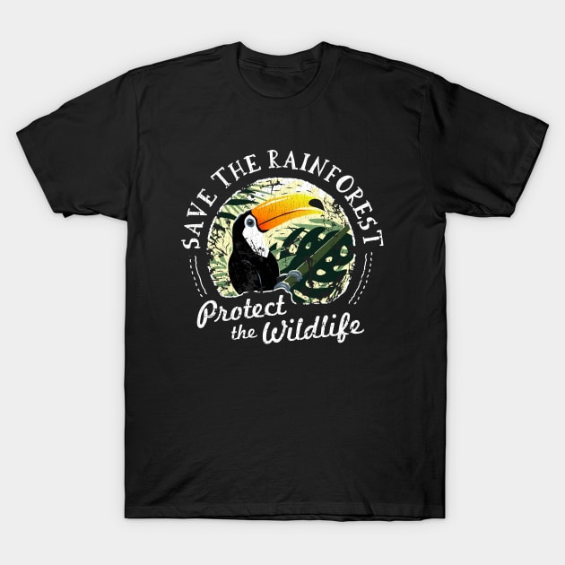 Save the Rainforest Protect the Wildlife – Toucan T-Shirt by bangtees